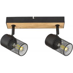 Rabalux Metta lampa podsufitowa 2x14W czarny/dąb 71152