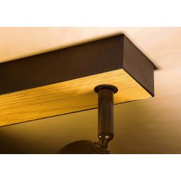 Rabalux Metta lampa podsufitowa 2x14W czarny/dąb 71152