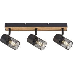 Rabalux Metta lampa podsufitowa 3x14W czarny/dąb 71153