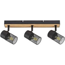 Rabalux Metta lampa podsufitowa 3x14W czarny/dąb 71153