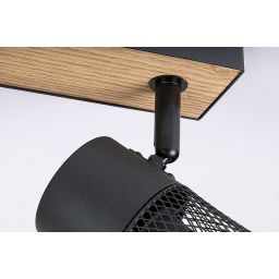 Rabalux Metta lampa podsufitowa 3x14W czarny/dąb 71153