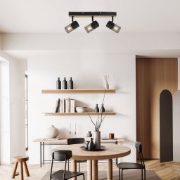 Rabalux Metta lampa podsufitowa 3x14W czarny/dąb 71153