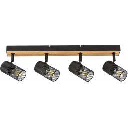 Rabalux Metta lampa podsufitowa 4x14W czarny/dąb 71154