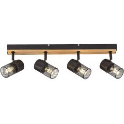Rabalux Metta lampa podsufitowa 4x14W czarny/dąb 71154