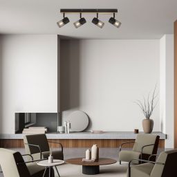 Rabalux Metta lampa podsufitowa 4x14W czarny/dąb 71154