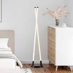 Rabalux Nivaro lampa stojąca 2x28 W biała-czarna 74166