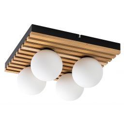Rabalux Noxelle lampa podsufitowa 4x5 W czarna-drewno 71462