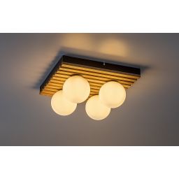 Rabalux Noxelle lampa podsufitowa 4x5 W czarna-drewno 71462