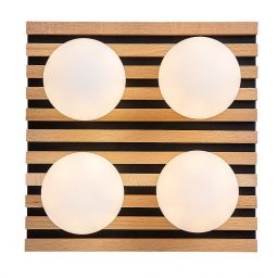 Rabalux Noxelle lampa podsufitowa 4x5 W czarna-drewno 71462