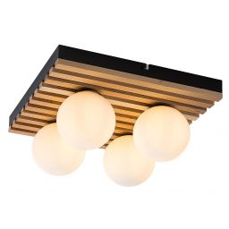 Rabalux Noxelle lampa podsufitowa 4x5 W czarna-drewno 71462