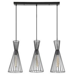Rabalux Leandros lampa wisząca 3x40W czarny mat 72006