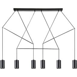 Rabalux Aslaug lampa wisząca 6x50W czarny mat 72018