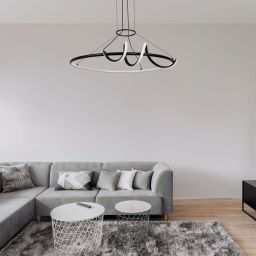 Rabalux Menazi inteligentna lampa wisząca 1x46 W biała-czarna 72022