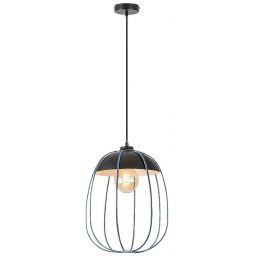 Rabalux Svens lampa wisząca 1x60W czarny mat/niebieski 72024