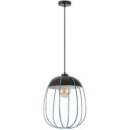 Rabalux Svens lampa wisząca 1x60W czarny mat/niebieski 72024