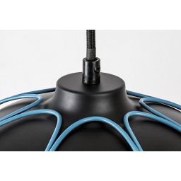 Rabalux Svens lampa wisząca 1x60W czarny mat/niebieski 72024