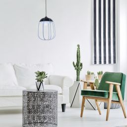 Rabalux Svens lampa wisząca 1x60W czarny mat/niebieski 72024