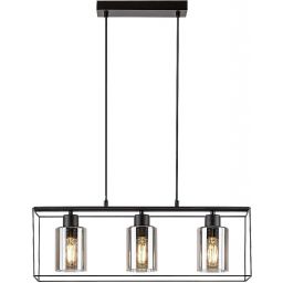 Rabalux Chadwick lampa wisząca 3x25W czarny/szkło dymne 72033