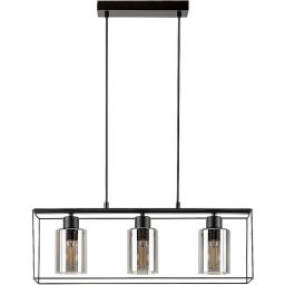 Rabalux Chadwick lampa wisząca 3x25W czarny/szkło dymne 72033