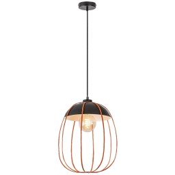 Rabalux Svens lampa wisząca 1x60W czarny mat/pomarańczowy 72034