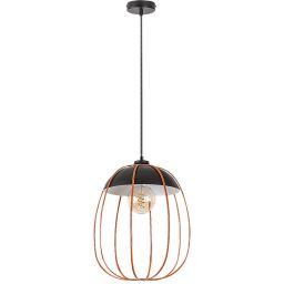 Rabalux Svens lampa wisząca 1x60W czarny mat/pomarańczowy 72034