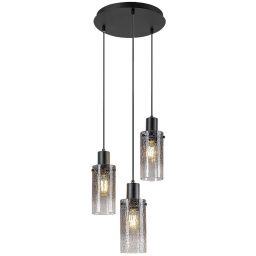 Rabalux Fumea lampa wisząca 3x60 W czarna-przydymiona 72038