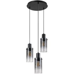 Rabalux Fumea lampa wisząca 3x60 W czarna-przydymiona 72038