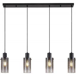 Rabalux Fumea lampa wisząca 4x60 W czarna-przydymiona 72039