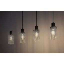 Rabalux Fumea lampa wisząca 4x60 W czarna-przydymiona 72039