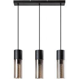 Rabalux Ronno lampa wisząca 3x25W czarny/szkło dymne 72053