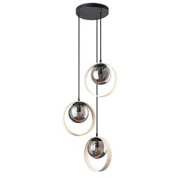 Rabalux Peyton lampa wisząca 3x15 W czarna 72063