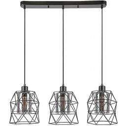 Rabalux Emrys lampa wisząca 3x40W czarny mat/szkło dymne 72113