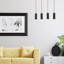 Rabalux Toras lampa wisząca 4x5W czarny/drewno 72124