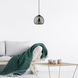 Rabalux Cameo lampa wisząca 1x60W czarny/szkło dymne 72132