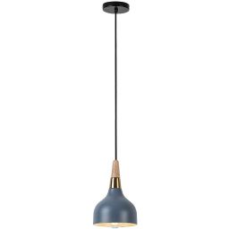 Rabalux Drusilla lampa wisząca 1x40 W czarna-złota-szary/popielaty-drewno 72135