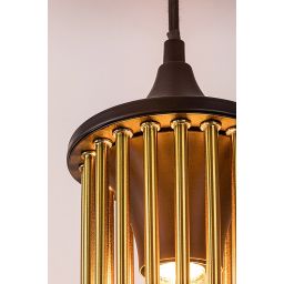 Rabalux Roxas lampa wisząca 1x40W czarny mat/miedź 72151
