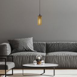 Rabalux Roxas lampa wisząca 1x40W czarny mat/miedź 72151