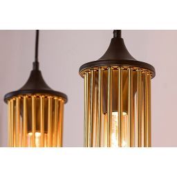 Rabalux Roxas lampa wisząca 3x40W czarny mat/miedź 72153