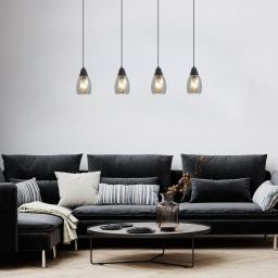 Rabalux Ilmari lampa wisząca 4x15W czarny/przydymiony 72184