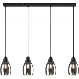 Rabalux Ilmari lampa wisząca 4x15W czarny/przydymiony 72184