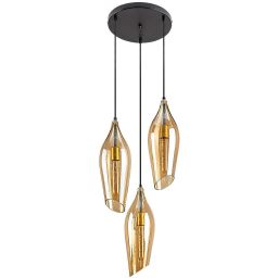 Rabalux Bellini lampa wisząca 3x60W czarny/bursztynowy 72203