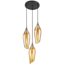 Rabalux Bellini lampa wisząca 3x60W czarny/bursztynowy 72203