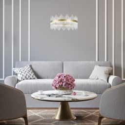 Rabalux Mabel lampa wisząca 36 W przezroczysta-złota 72227