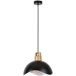 Rabalux Filina lampa wisząca 1x40 W biała-czarna-drewno 72228