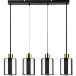 Rabalux Perez lampa wisząca 4x40 W czarna-przydymiona 72247