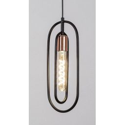 Rabalux Rovier lampa wisząca 1x40 W czarna-miedź 72263