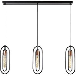 Rabalux Rovier lampa wisząca 3x40 W czarna-miedź 72264