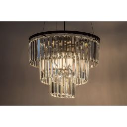 Rabalux Eloisa lampa wisząca 3x25 W czarna-przezroczysta 72265