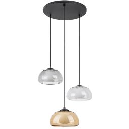Rabalux Elowen lampa wisząca 3x5 W biała-czarna-przezroczysta-przydymiona-bursztynowa 72276