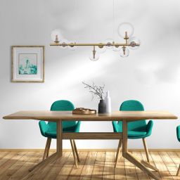 Rabalux Aslov lampa wisząca 10x28 W przezroczysta-złota 72298